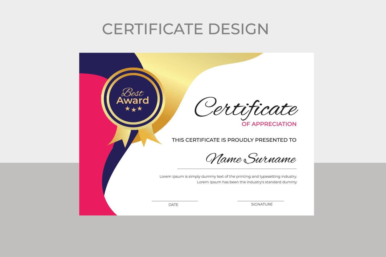 Modern Certificate Template vector