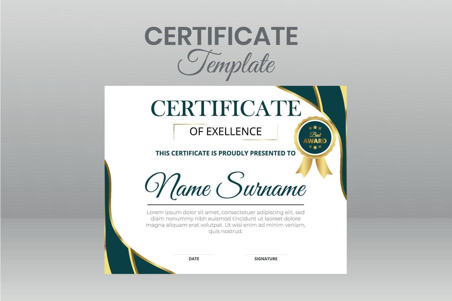 Modern Certificate Template vector