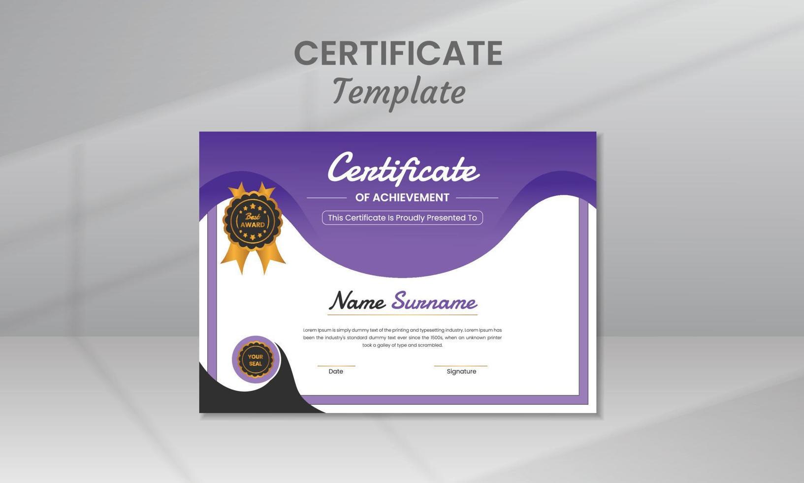 Modern Certificate Template vector