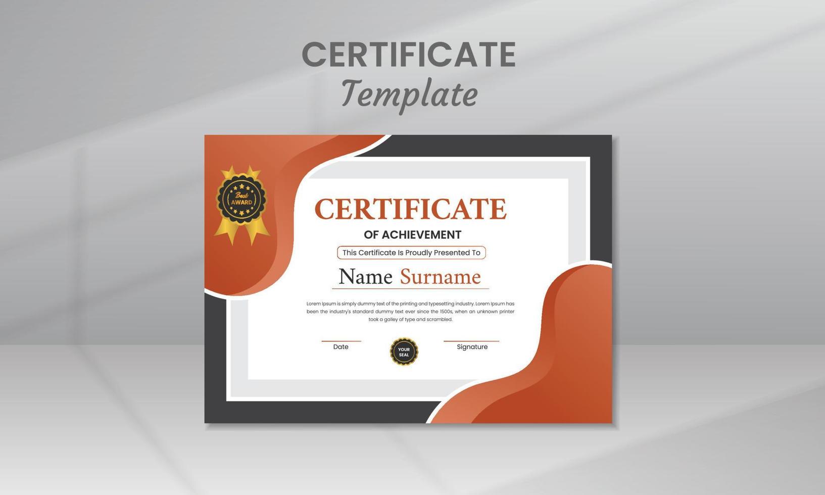 Modern Certificate Template vector