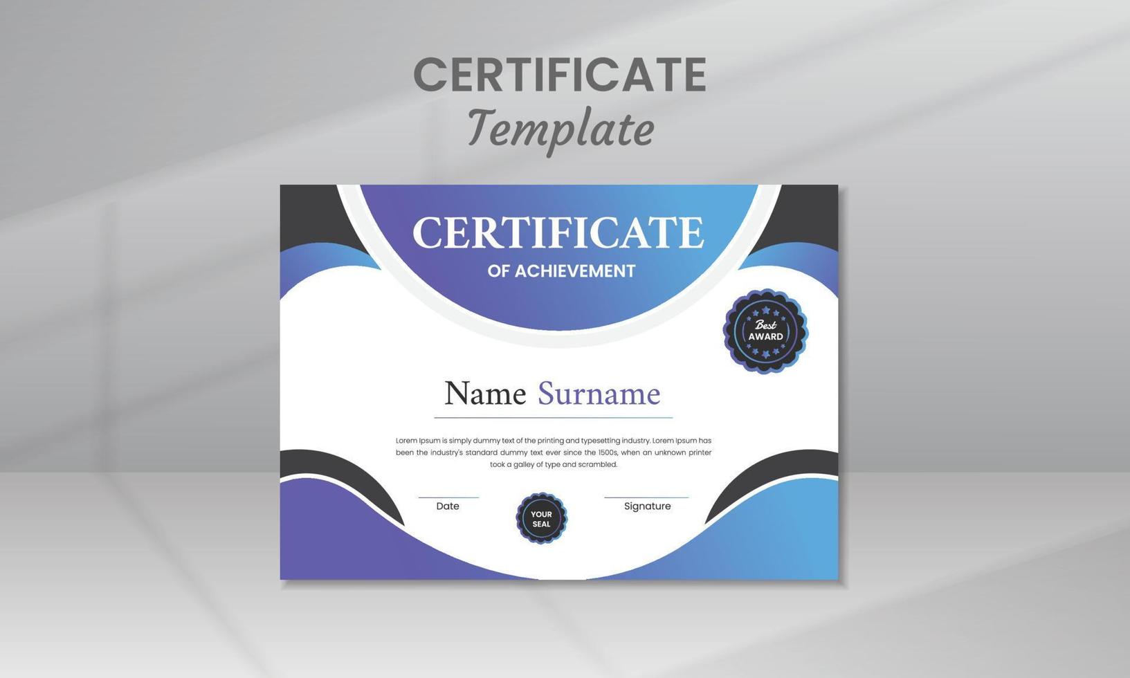Modern Certificate Template vector