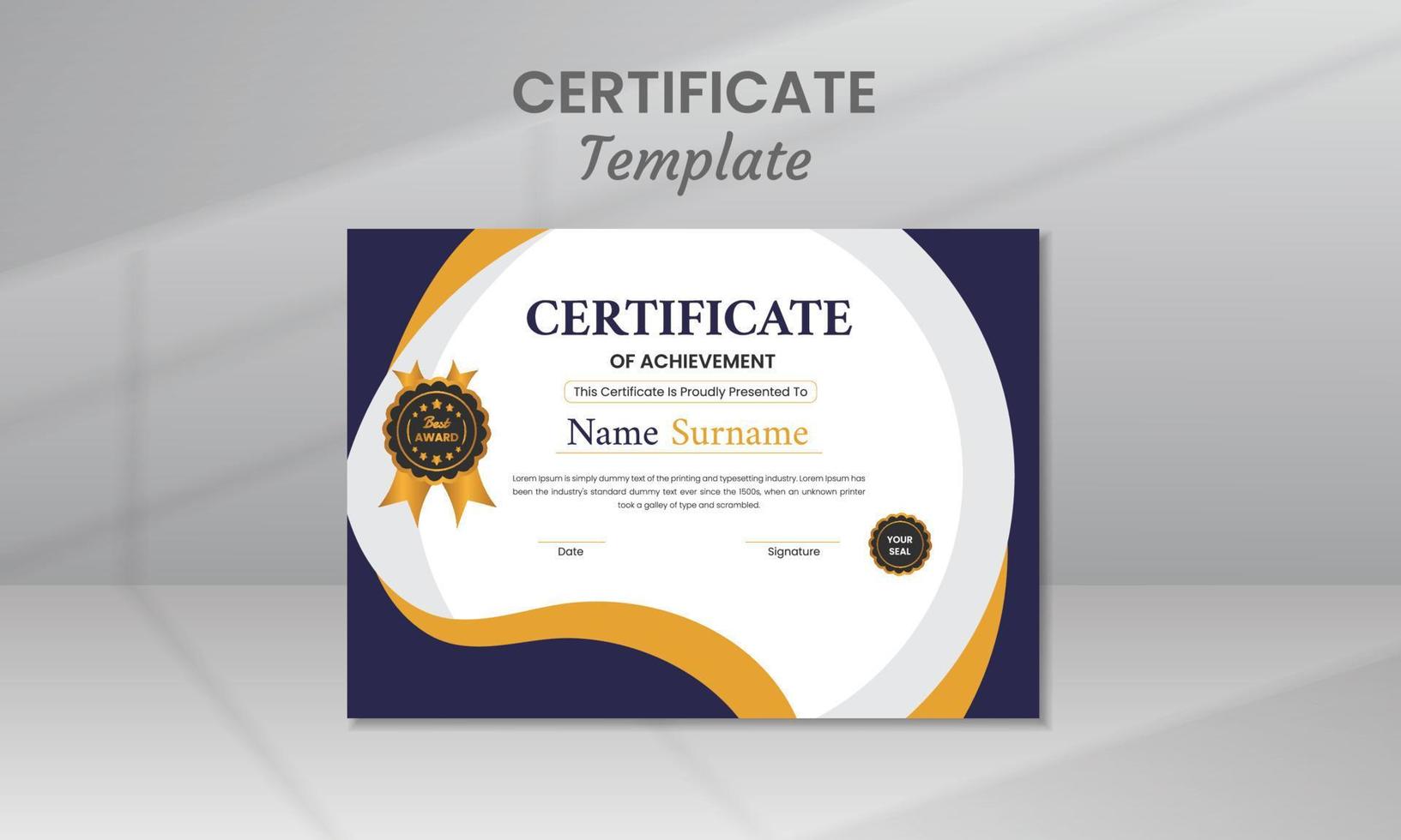 Modern Certificate Template vector