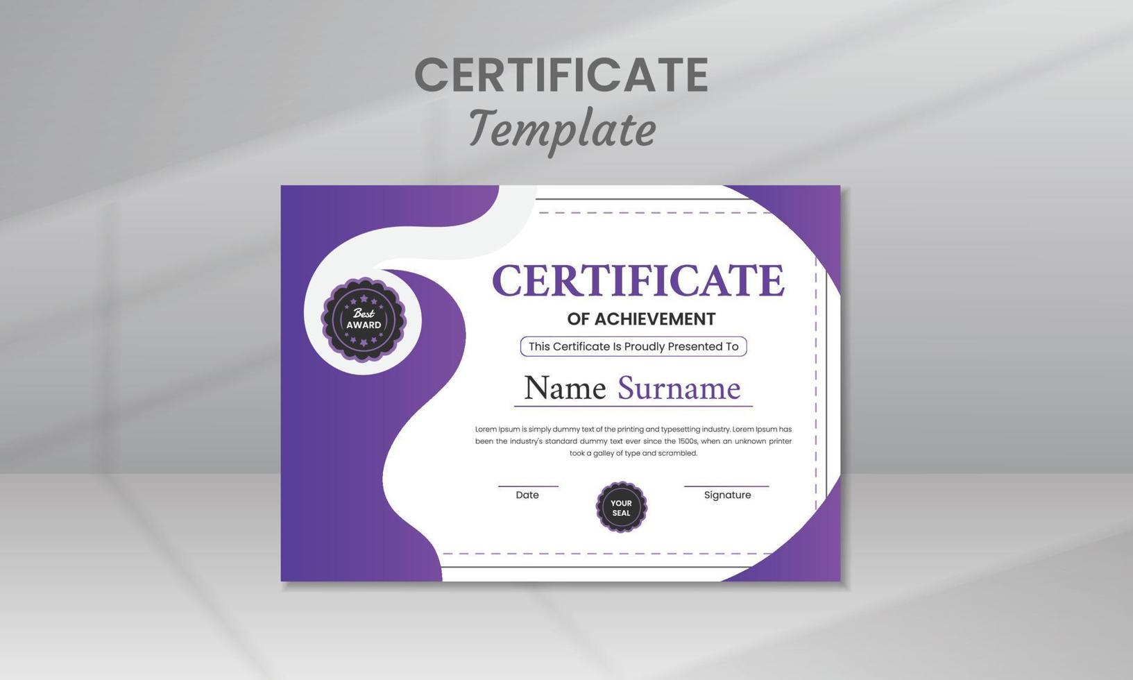Modern Certificate Template vector