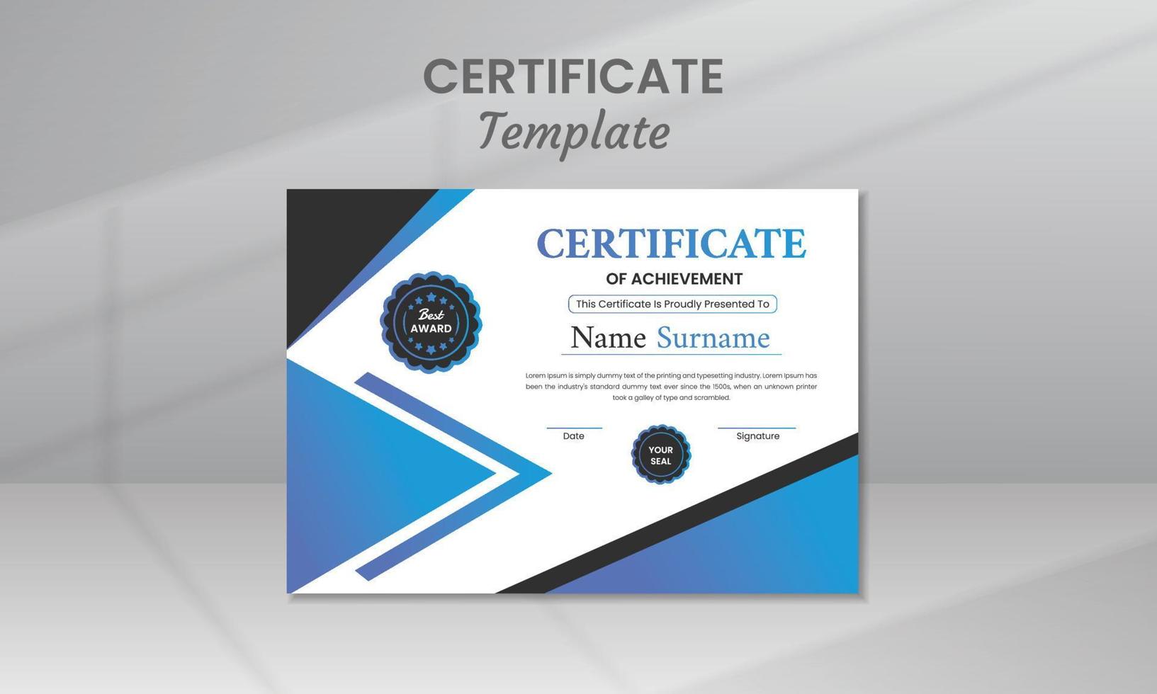 Modern Certificate Template vector