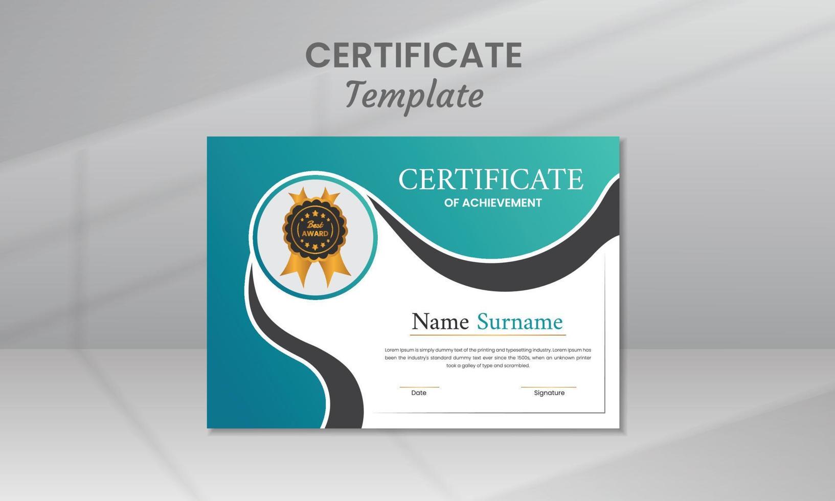 Modern Certificate Template vector