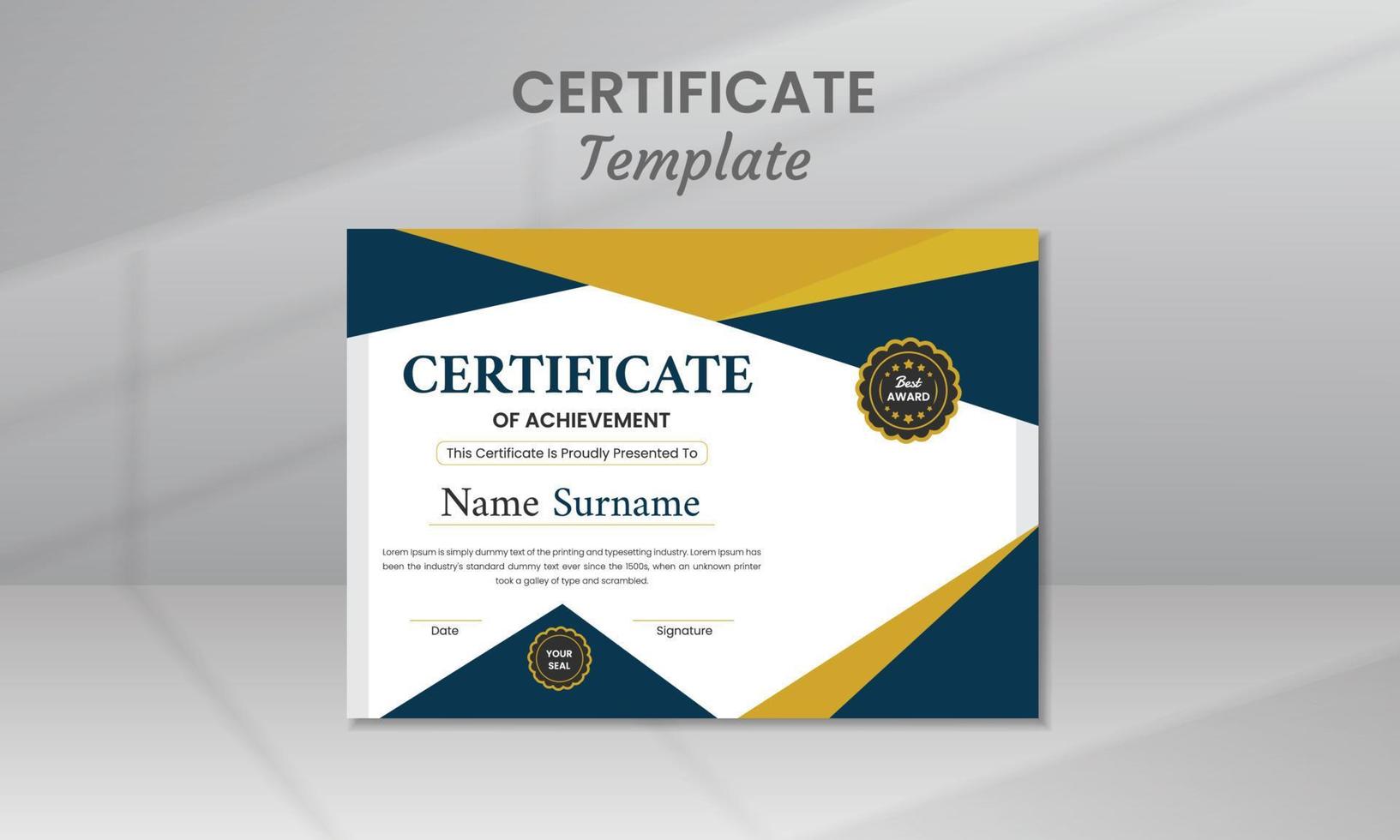 Modern Certificate Template vector