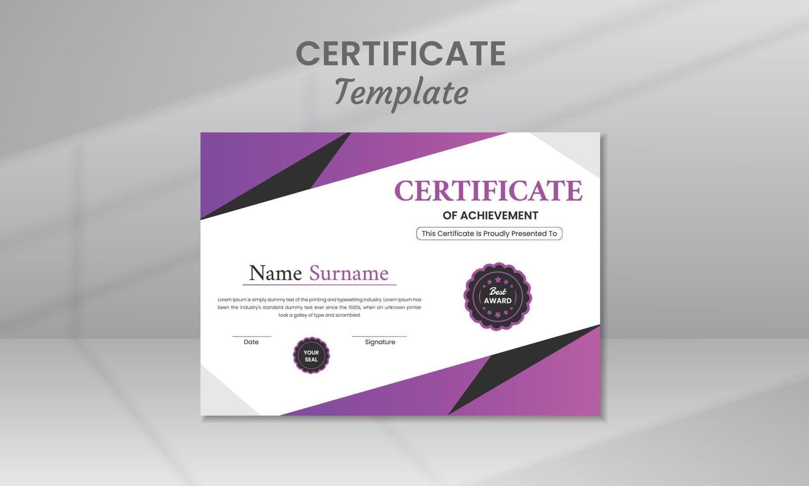 Modern Certificate Template vector