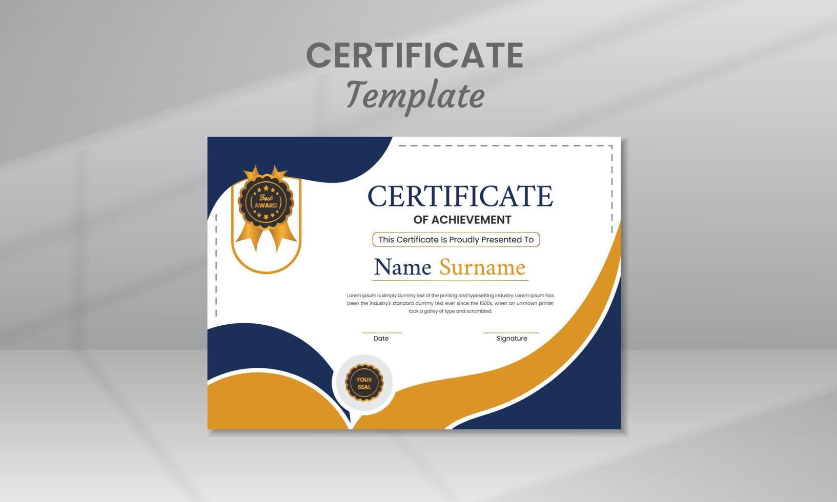 Modern Certificate Template vector