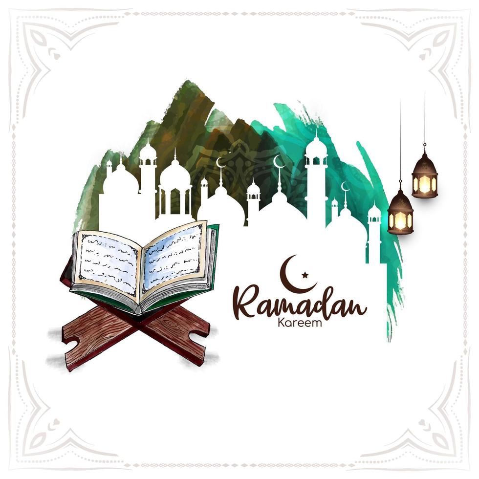 Ramadan Kareem Islamic holy month festival background vector