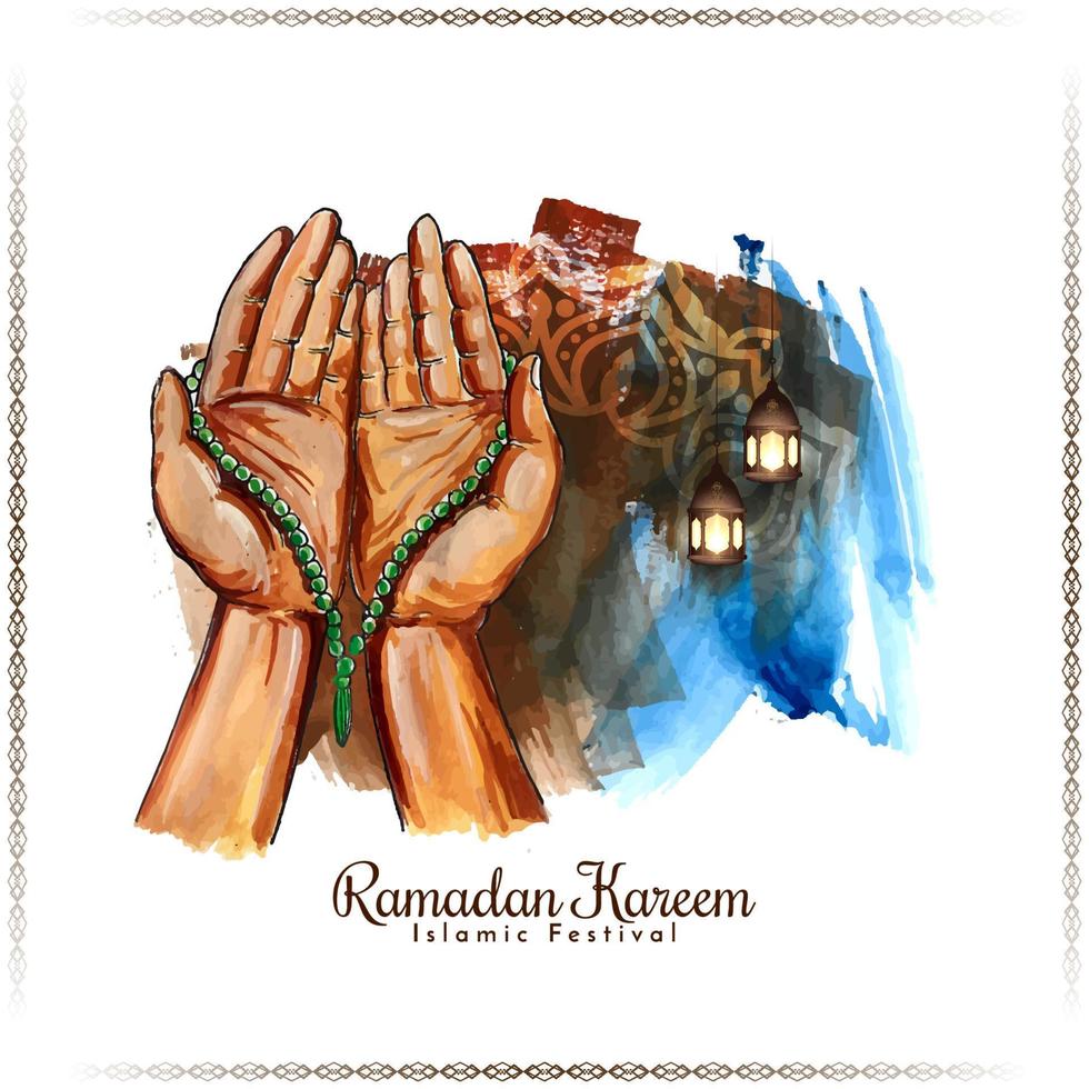 Ramadan Kareem cultural Islamic holy month festival praying background vector