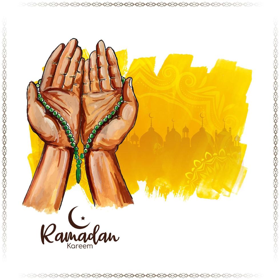 Religious Ramadan Kareem Islamic festival praying background vector