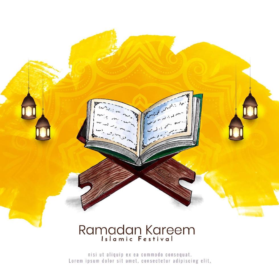 Ramadan Kareem Islamic religious elegant festival background vector