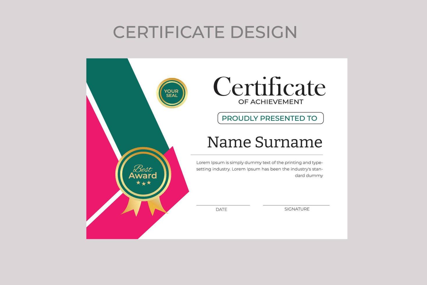 Modern Certificate Template vector