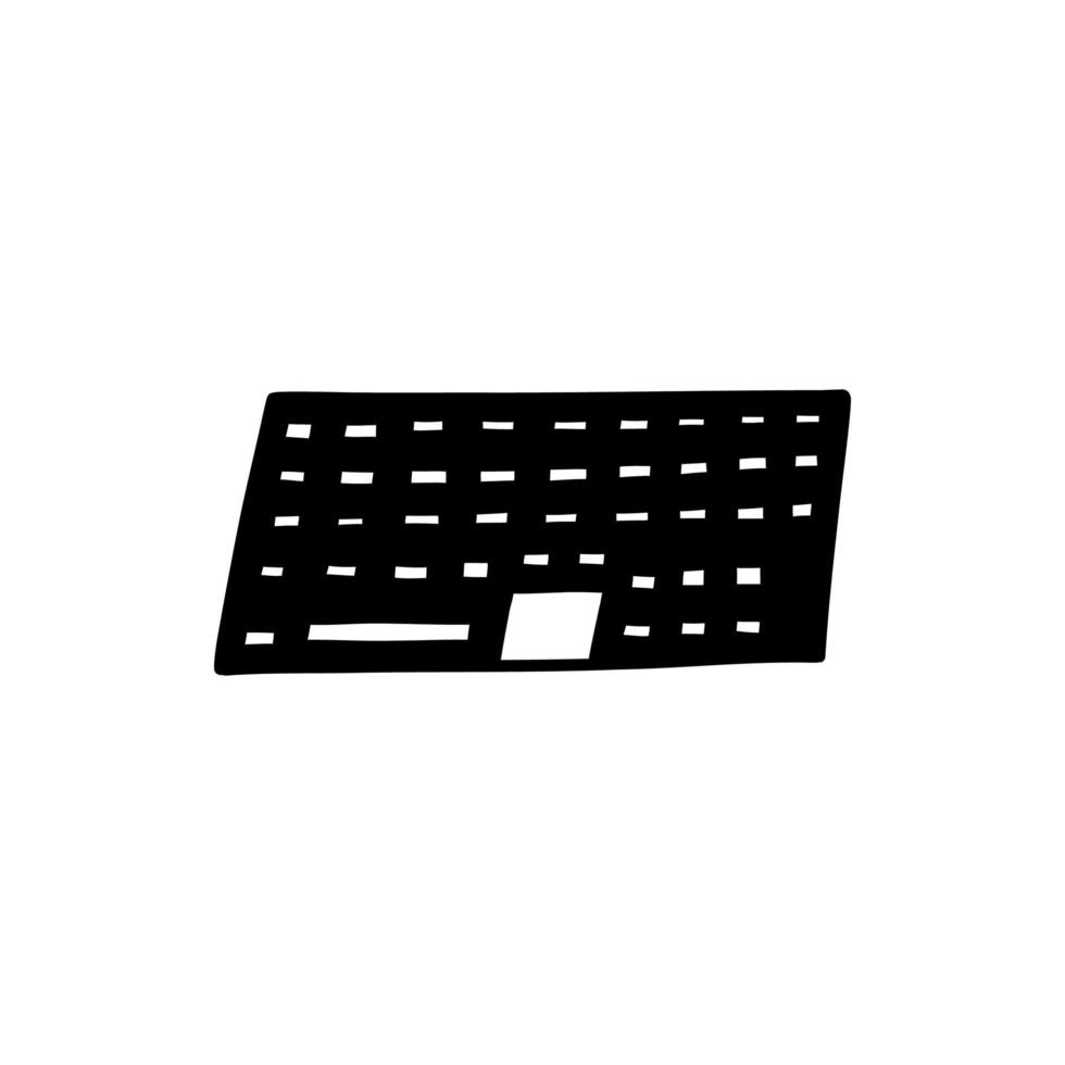 Simple portable abstract desktop keyboard. Vector doodle