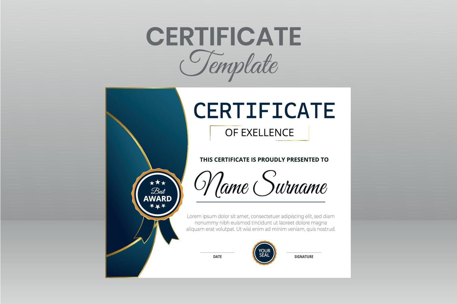Modern Certificate Template vector