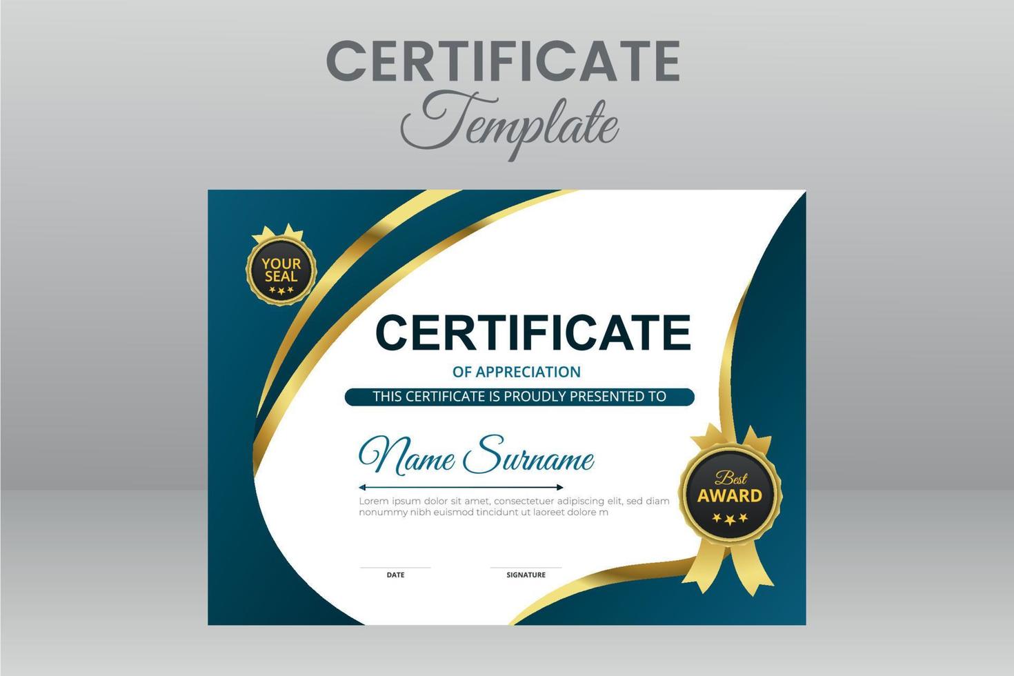 Modern Certificate Template vector