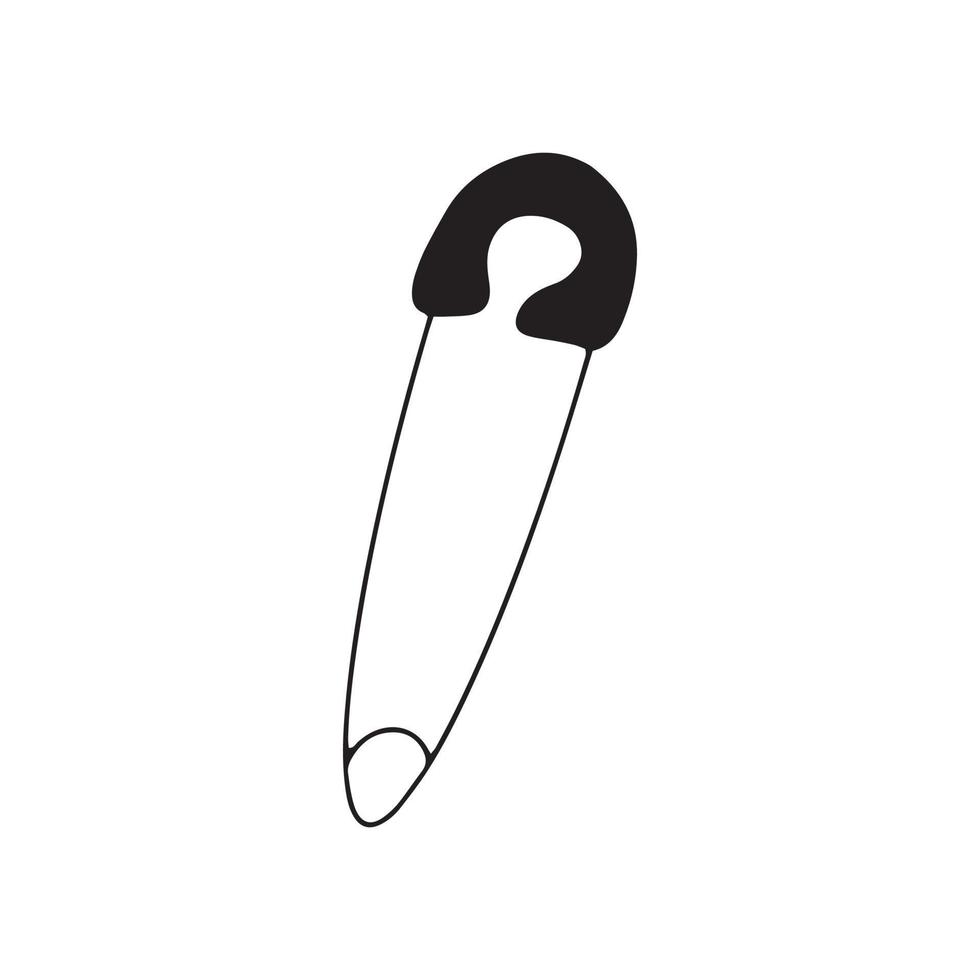 Pin. Black and white vector doodle tool