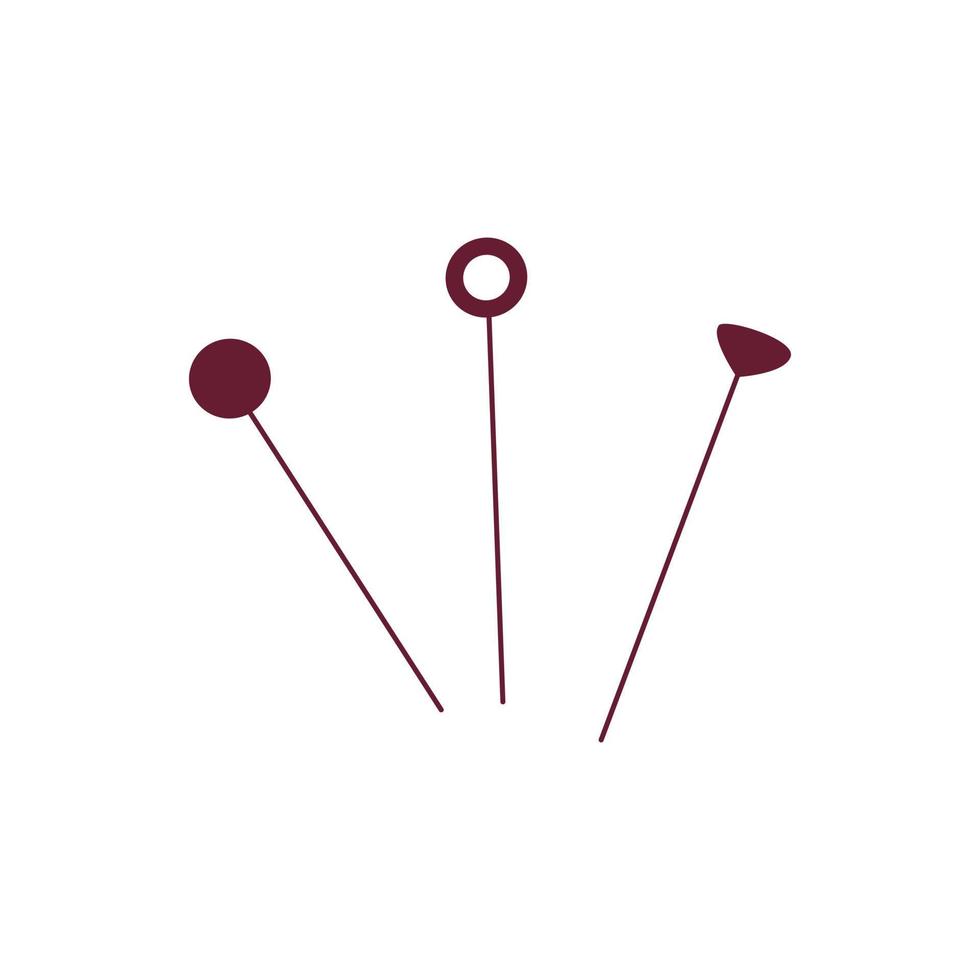 Set os pins. Colorful vector hand drawn