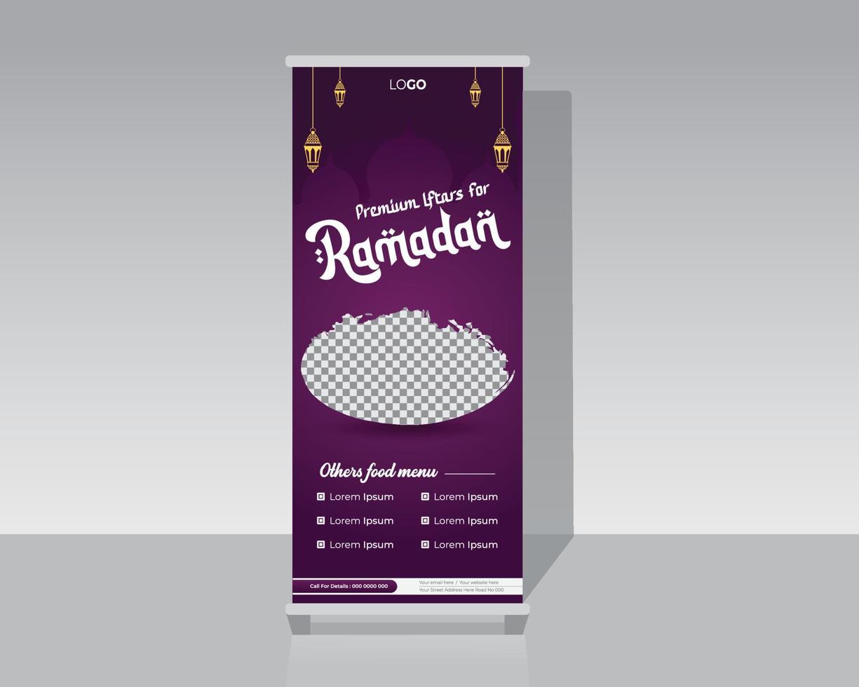 Food Roll Up Banner vector