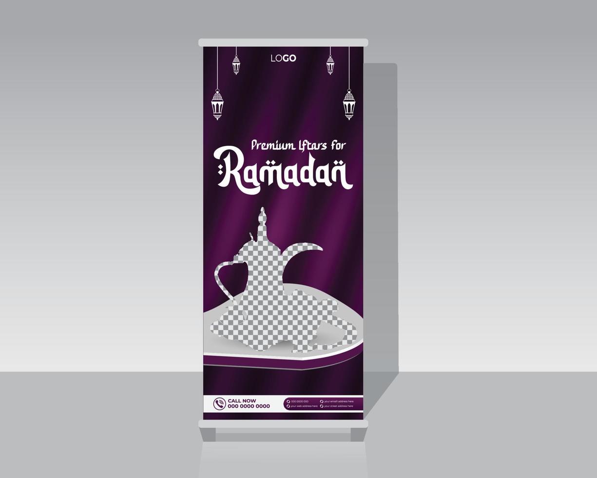 Food Roll Up Banner vector