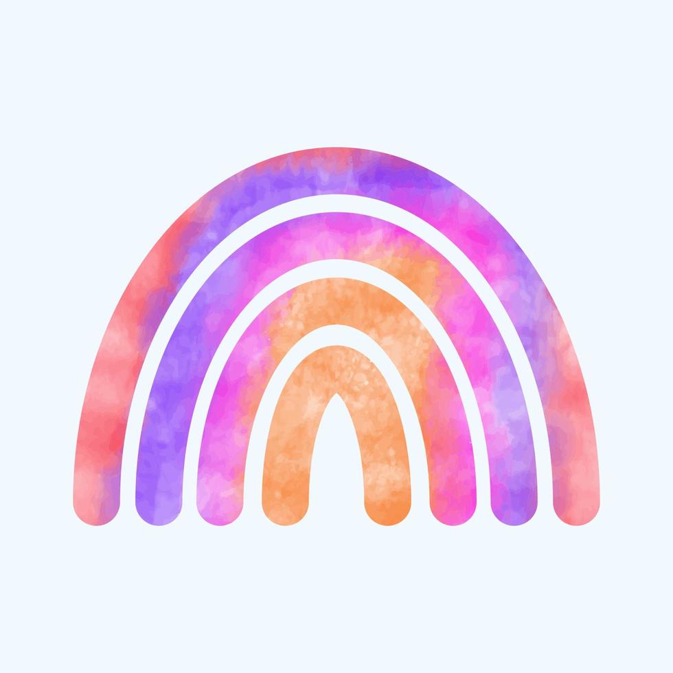 acuarela mano pintado linda arco iris vector