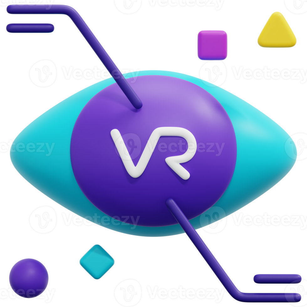 ilustración de icono de renderizado 3d de visión png