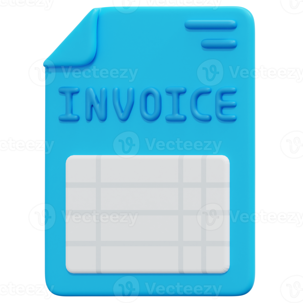 invoice 3d render icon illustration png