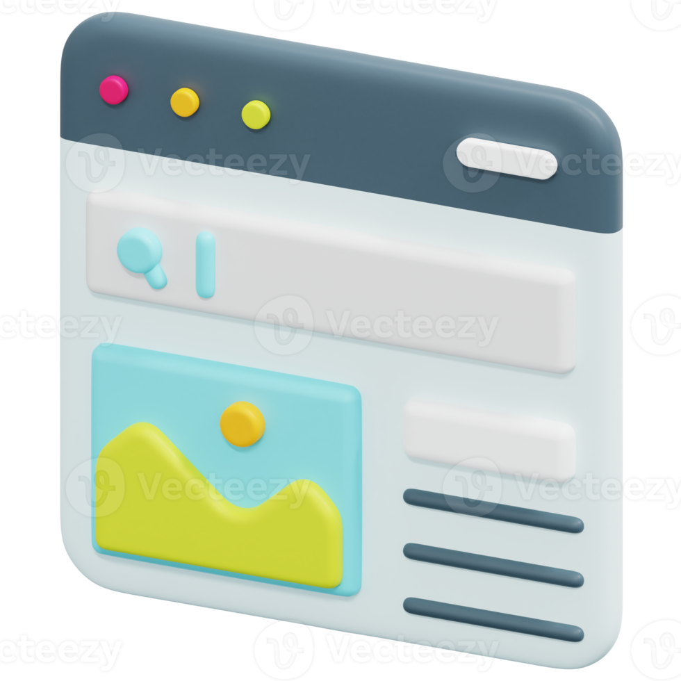 web design 3d render icon illustration png