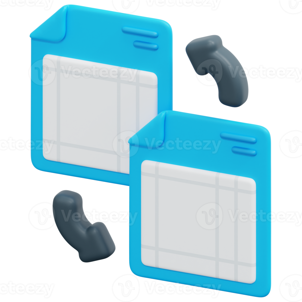 document 3d render icon illustration png