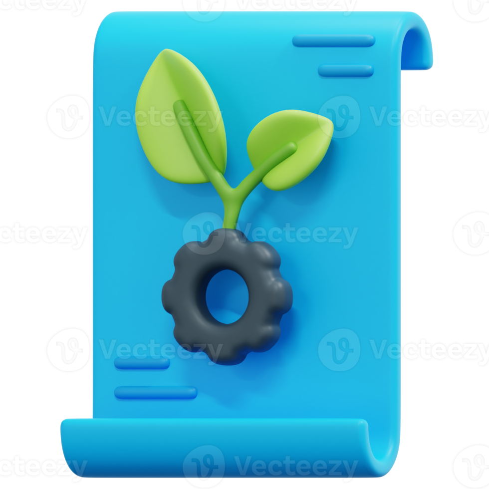 eco friendly 3d render icon illustration png