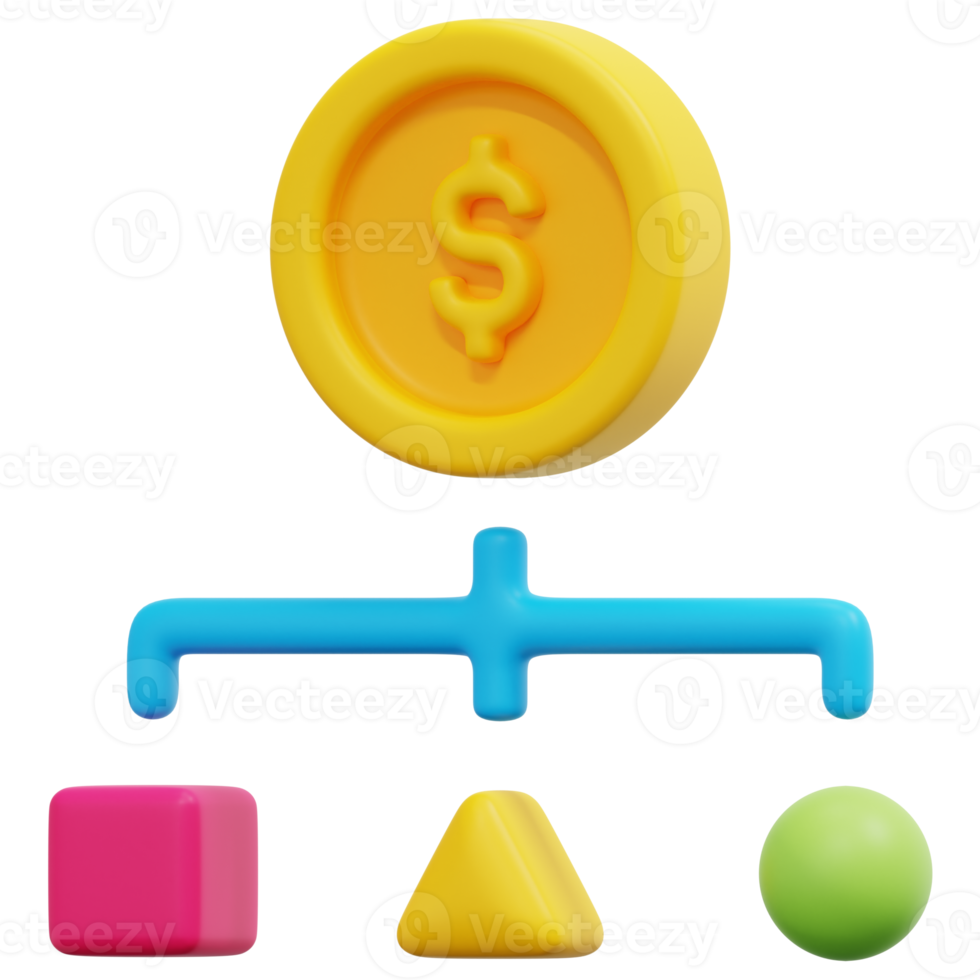 cost structure 3d render icon illustration png