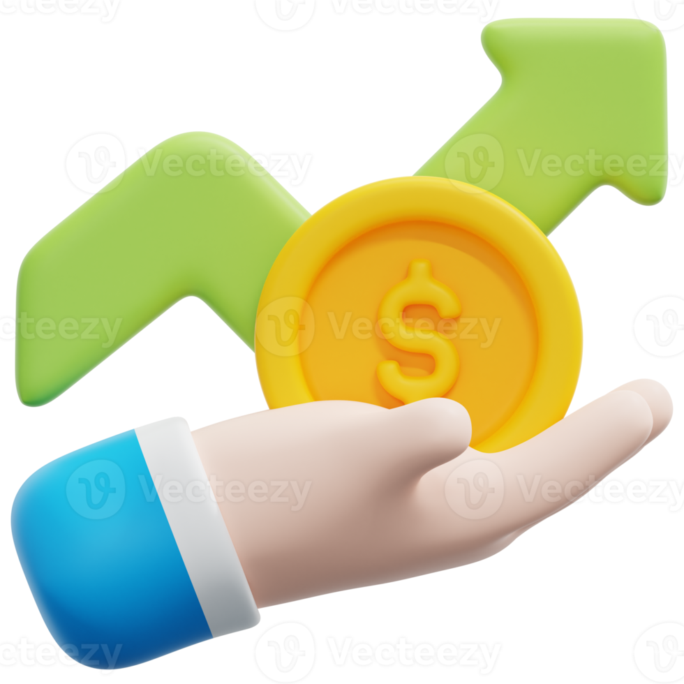 illustration de l'icône de rendu 3d d'investissement png