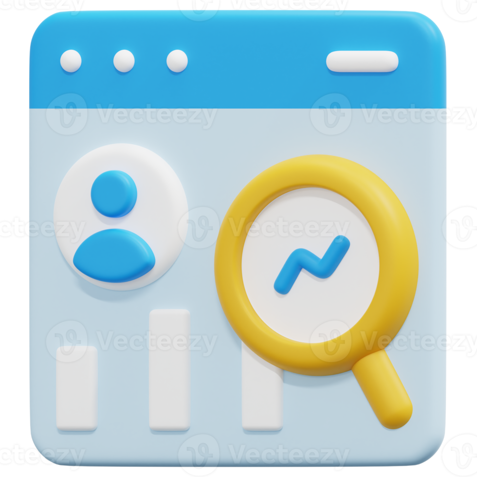 ilustração de ícone de renderização 3d de pesquisa png