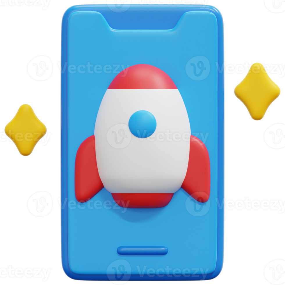 mobile 3d render icon illustration png