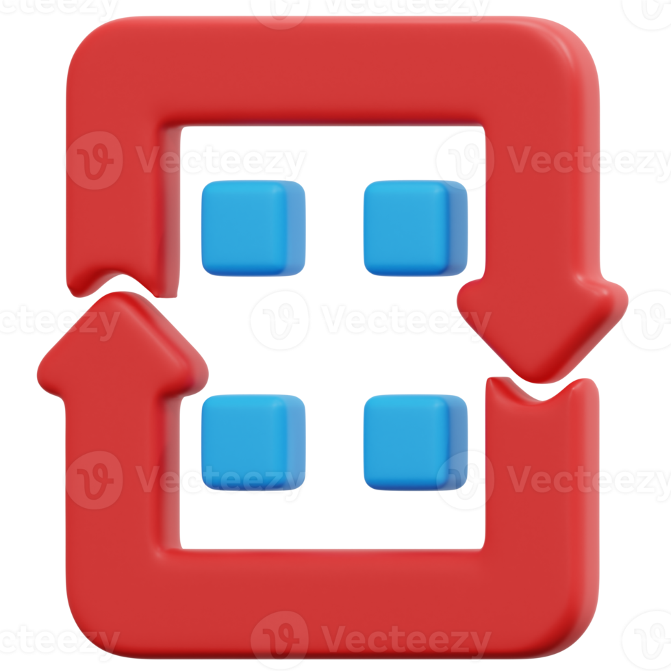 repeat 3d render icon illustration png