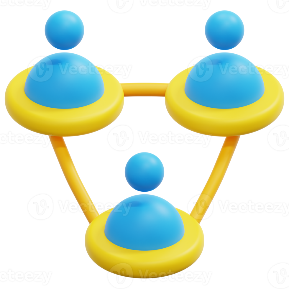 ilustração de ícone de renderização 3d de equipe png