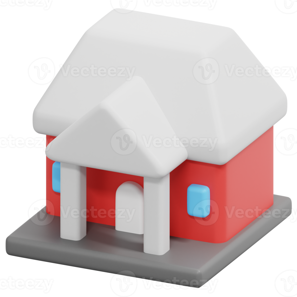 mansion 3d render icon illustration png