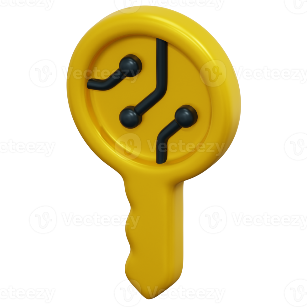 private key 3d render icon illustration png