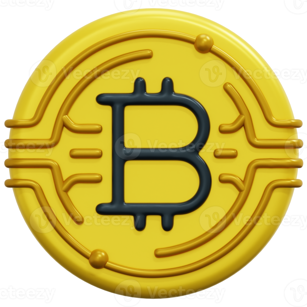 bitcoin 3d render icon illustration png