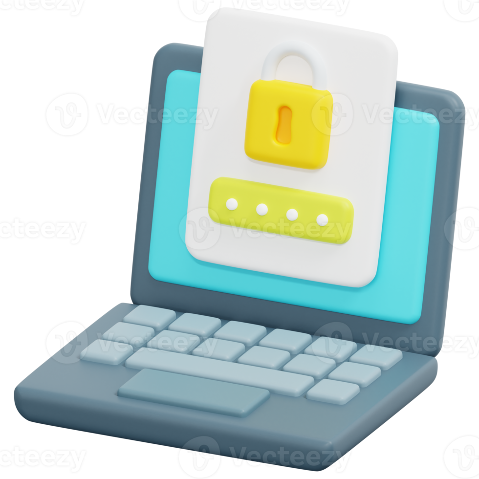 authentication 3d render icon illustration png