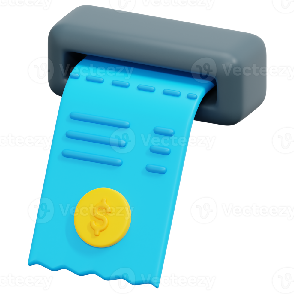bill 3d render icon illustration png