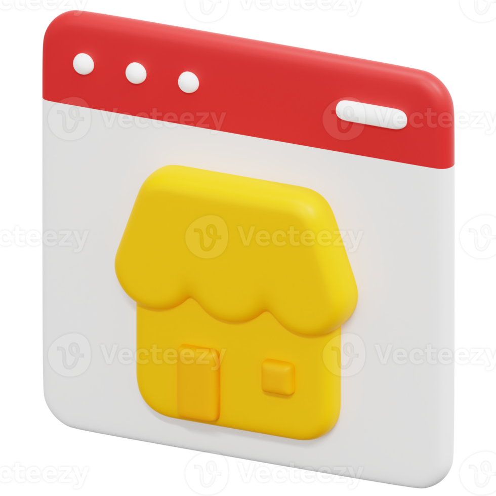 online store 3d render icon illustration png