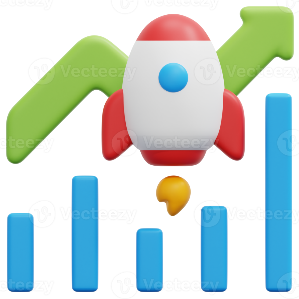 graph 3d render icon illustration png
