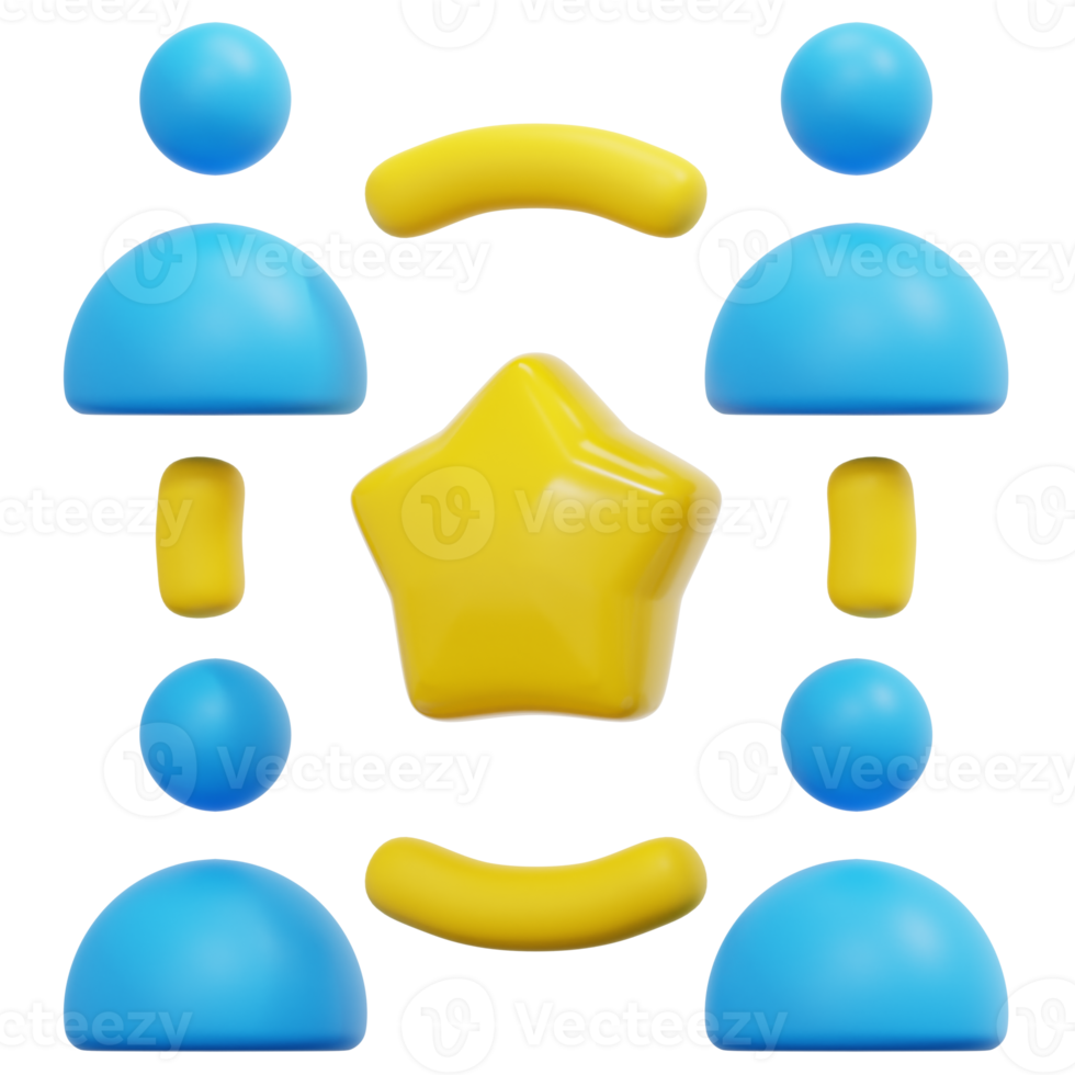 team 3d render icon illustration png