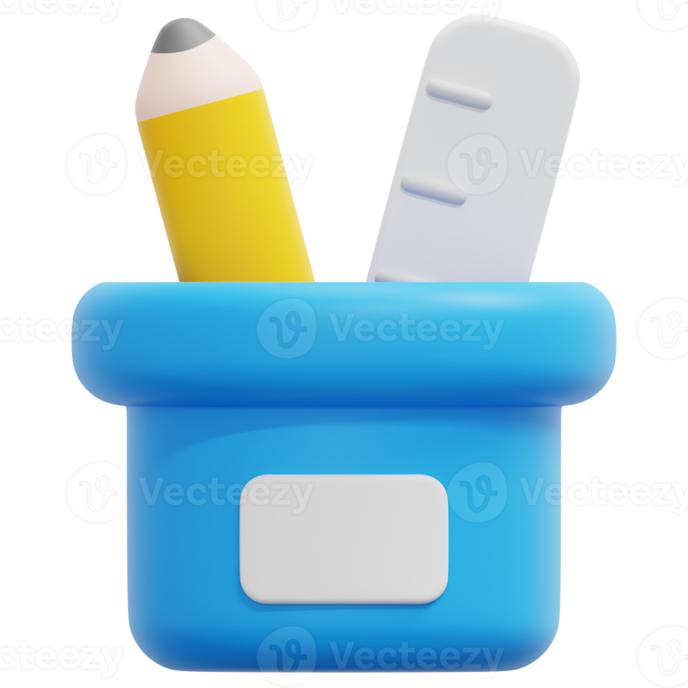 stationery 3d render icon illustration png