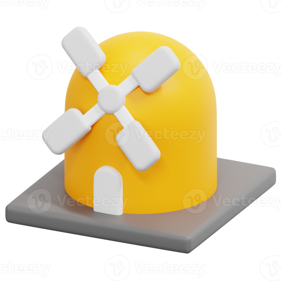 mill 3d render icon illustration png