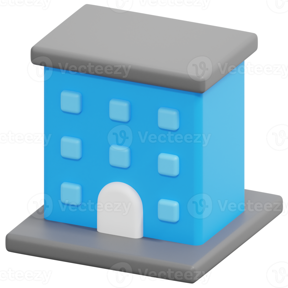 apartment 3d render icon illustration png