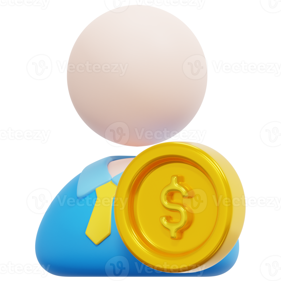 sales agent 3d render icon illustration png