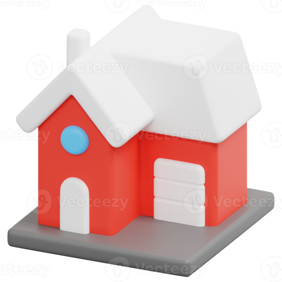 villa 3d render icon illustration png