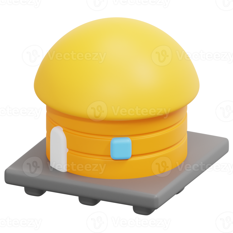 bungalow 3d render icon illustration png